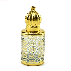 Gold Glass Roller Ball Bottles, with Cover, SPA Aromatherapy Essemtial Oil Empty Bottle, Gold, 6.8x2.8cm, Capacity: 10ml(0.34fl. oz)