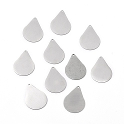 Нержавеющая Сталь Цвет Устойчивые к потускнению 304 подвески из нержавеющей стали, двухсторонний подъемный стол, пустая бирка с матовой отделкой, слеза, цвет нержавеющей стали, 37x26x1 мм, отверстие : 1.8 мм