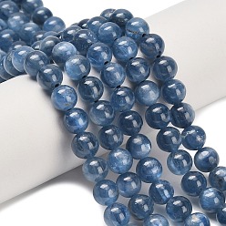 Grade AA Натуральный кианитовые бисер пряди, круглые, класс АА, 8~8.5 мм, отверстие : 0.8~1 мм, около 47~48 шт / нитка, 15.35~15.75 дюйм (39~40 см)