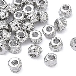 Platinum SHEGRACE Brass Beads, Cadmium Free & Nickel Free & Lead Free, Column, Platinum, 6x6x4mm, Hole: 2.5mm