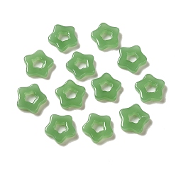 Средний Морско-зеленый Бусины лэмпворк , звезда, средний морской зеленый, 11.5x12x3 мм, отверстие : 4.5x4.5 мм