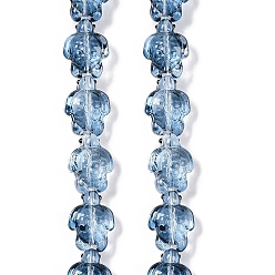 Стально-синий Нити прозрачных бусин из стеклянной эмали, бусины ручной работы, черепаха, стальной синий, 18x14x8.5 мм, отверстие : 1.2 мм, около 22 шт / нитка, 14.76~14.96'' (37.5~38 см)