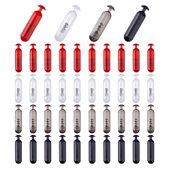 Color mezclado 40 piezas 4 colores PVC y acero inoxidable señuelo de pesca sonajero, cuentas de pesca con sonajero, columna, color mezclado, 21.5x5.5 mm, 10 piezas / color