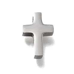 Stainless Steel Color 304 Stainless Steel Charms, Cross Charms, Stainless Steel Color, 10.5x7x3mm, Hole: 1.9mm