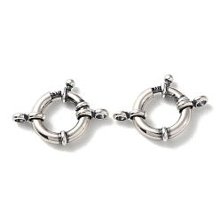 Античное Серебро 925 большие пружинные застежки из таиландского стерлингового серебра, с печатью 925, античное серебро, 24.5x15x2.8 мм, отверстие : 2.5 мм