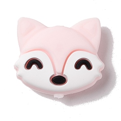 Лавандовый румянец Силиконовые фокусные шарики, лиса, лавандовый румянец, 20x23.5x9 мм, отверстие : 3 мм