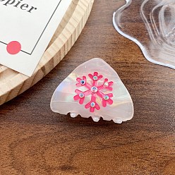 Темно-Розовый Заколки для волос из пвх, снежинка, темно-розовыми, 50x35x37 мм
