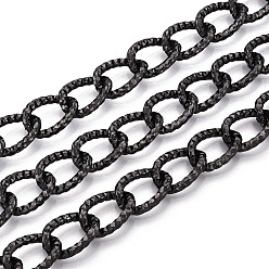 Черный Цвет Металла Алюминий обуздать цепи, , несварные, с катушкой, металлический черный , 18x13x3 мм, около 32.81 футов (10 м) / рулон