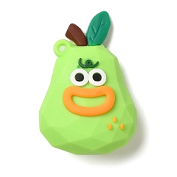 Pear Пластиковые подвески из пвх, фрукты, груша, 49x31x17 мм, отверстие : 2 мм