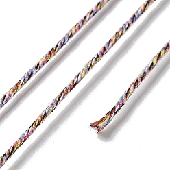 Разноцветный Полиэфирный крученый шнур, круглые, для изготовления ювелирных изделий DIY, красочный, 1 мм, около 49.21 ярдов (45 м) / рулон