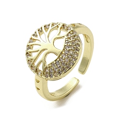 Плоский Круглый Латунь с покрытием стойки, манжеты из прозрачного циркония, без свинца и без кадмия, долговечный, реальный 18 k позолоченный, плоско-круглые, внутренний диаметр: 16.8 мм