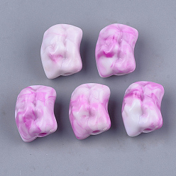 Орхидея Акриловые бусины, Стиль имитация драгоценных камней, два тона, самородки, сиреневые, 20x16x13 мм, Отверстие : 3 мм , около 180 шт / 500 г