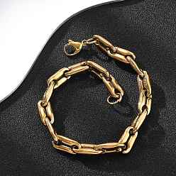 Золотой 304 браслеты-цепочки из нержавеющей стали в виде кофейных зерен для женщин и мужчин, ионное покрытие (ip), золотые, 8-5/8 дюйм (22 см)