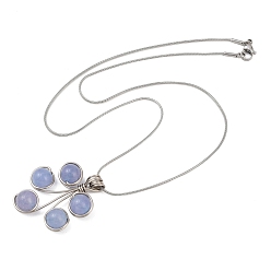 Аквамарин Ожерелья с подвесками из натурального аквамарина в виде листовой медной проволоки, серебряные, 17.99 дюйм (45.7 см)