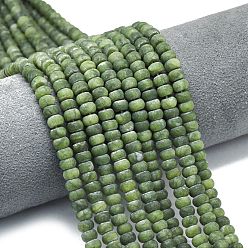 Chinese Jade Природные китайский нефрит бисер пряди, матовые, рондель, 6x4 мм, отверстие : 1 мм, около 93~96 шт / нитка, 14.57''~14.76'' (37~37.5 см)