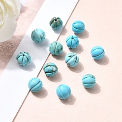 Натуральная Бирюза Природные бирюзовый бусы, тыква, окрашенные, 8.5x7.5 мм, отверстие : 1.2~1.5 мм
