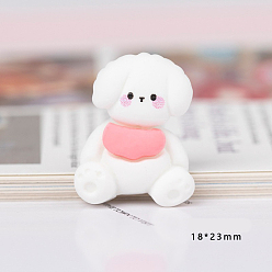 Собака Непрозрачные кабошоны из смолы, белые, Рисунок собаки, 23x18 мм