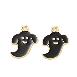Золотой Подвески из сплава черной эмали, призрачное очарование, золотые, 19.5x15x1 мм, отверстие : 1.6 мм