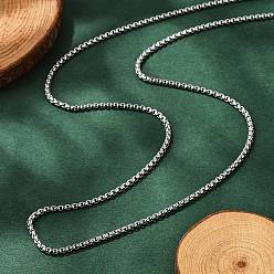 Нержавеющая Сталь Цвет Не тускнеет 304 ожерелья из нержавеющей стали с цепочкой «роло», с карабин-лобстерами , цвет нержавеющей стали, 23.6 дюйм (60 см)