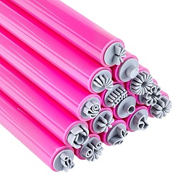 Средний Фиолетово-красный Набор ручек-штампов для нейл-арта из АБС-пластика, Инструмент для нейл-арта с различными узорами, с силиконовой ручкой, средне фиолетовый красный, 100x10 мм, 15 шт / комплект