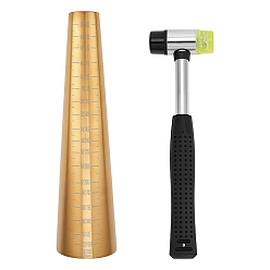 Золотой Инструмент для ювелирных работ: круглая оправка из нержавеющей стали для регулировки размера браслета., железным молотком, золотые, 3.5~7.4x30 см