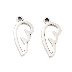 Античное Серебро Стойки обшивки кулон сплава, гальваническое покрытие, не содержит никель-кадмия и свинца, крыло, античное серебро, 16x8x1 мм, отверстие : 1 мм