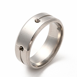 Stainless Steel Color Tarnish Resistant 201 Stainless Steel Finger Ring Findings, Ring Rhinestone Settings, Stainless Steel Color, Inner Diameter: 20mm, Fit for 1.5~1.6mm Rhinestone