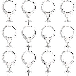 Нержавеющая Сталь Цвет 40 шт. 304 серьги с рычагом из нержавеющей стали, с щепоткой поручительств, за половину пробурено бисера, цвет нержавеющей стали, 21 мм, штифты : 0.6 мм