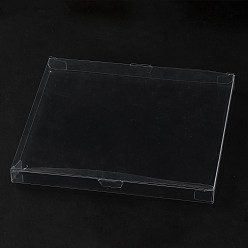 Claro Caja de regalo plegable de PVC para almacenamiento, Rectángulo, Claro, producto terminado: 14.5x16.6x1.6 cm, desplegar: 19.9x18.1x0.1 cm