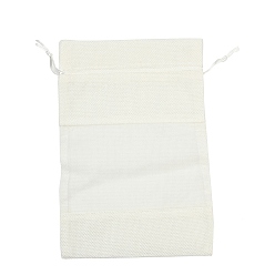 Белый Пакеты для упаковки в хлопок, шнурок сумки, с лентами из органзы, белые, 23x16x0.35 см