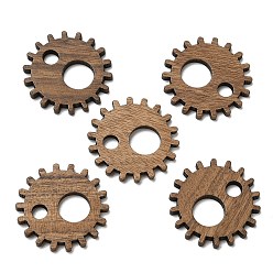Camel Walnut Wood Pendants, Gear Charm, Camel, 23.5x2.5mm, Hole: 4mm and 8mm