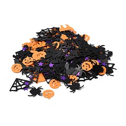 Black Plastic Table Scatter Confetti, for Halloween Party Decorations, Witch, Star, Pumpkin, Web, Spider, Cat, Black, 6~18.6x6~24.5x0.28~0.33mm