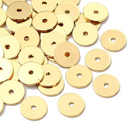 Real 18K Gold Plated SHEGRACE Brass Spacer Beads, Flat Round, Cadmium Free & Nickel Free & Lead Free, Real 18K Gold Plated, 6x6x0.5mm, Hole: 1mm