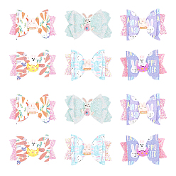 (52) Непрозрачная лаванда 4 наборы 2 стильный бант для волос для девочки с заколками для волос в виде кролика-аллигатора, пасхальные аксессуары для волос для девочек, разноцветные, 44.5~52x79~82x13~17 мм, 2 наборы / стиль