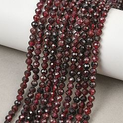 Granat Natürliche rote Granatperlenstränge, facettiert, Runde, 4~4.5 mm, Bohrung: 0.7 mm, ca. 92 Stk. / Strang, 15.35'' (39 cm)
