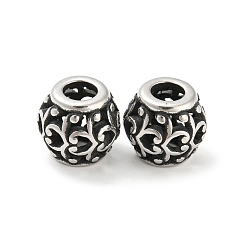Antik Silber Farbe 316 chirurgische Edelstahlperlen, Fass, Antik Silber Farbe, 10.5x9.5 mm, Bohrung: 4 mm
