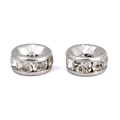 Нержавеющая Сталь Цвет 304 из нержавеющей стали горный хрусталь бисер, плоско-круглые, цвет нержавеющей стали, 6x3 мм, отверстие : 1.4 мм