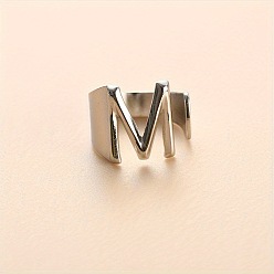 Letter M 304 из нержавеющей стали манжеты кольца, цвет нержавеющей стали, Буква М, 16 мм, внутренний диаметр: 18 мм