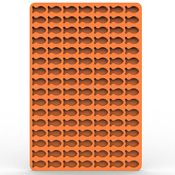 Темно-Оранжевый Лотки для форм для льда из пищевого силикона, с 112 полостями в форме рыб, многоразовый производитель форм для выпечки, для изготовления мыльного торта из расплава воска, темно-оранжевый, 200x300x9 мм