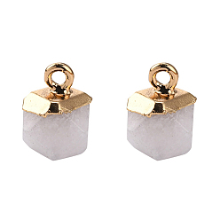 Белый Нефрит Натуральные белые нефритовые подвески, с верхними позолоченными железными петлями, звезды вырезать круглые бусы, 12x10x10 мм, отверстие : 1.8 мм