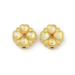 Желтый Бусины из сплава смолы и стразов, без кадмия и без свинца, клевер, желтые, 5.7 мм, отверстие : 1.6 мм