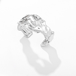 Платина Фактурные и эффектные браслеты-манжеты из сплава для женщин, самородки, платина, внутренний диаметр: 2.36 дюйм (6 см)