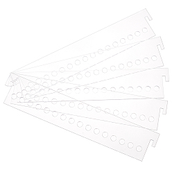 Прозрачный Доски для намотки акриловой нити, прямоугольная катушка мулине, карточка-органайзер ниток для вышивки крестиком, прозрачные, 300x60x3 мм, отверстие : 10 мм