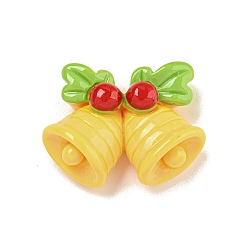 Christmas Bell Рождественская тема, непрозрачная смола, декодированные кабошоны, Рождественский колокольчик, 20x26x9.5 мм