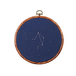 Libra DIY Embroidery Kits, Including Embroidery Cloth & Thread, Needle, Embroidery Hoop, Instruction Sheet, Libra, 150x150mm