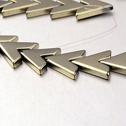 (252) Цвет внутри: морской / фиолетовый на подкладке Гальванизировать немагнитных синтетический гематит нитей бисера, Буква V, античная бронза покрытие, 16x17x3 мм, отверстие : 1 мм, около 35 шт / нитка, 15.7 дюйм