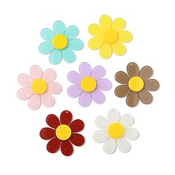 (52) Непрозрачная лаванда Акриловые большие подвески, с блестка, , разноцветные, 54x54x2.5 мм, отверстие : 2 мм