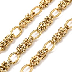 Настоящее золото 18K 304 овальные цепи из нержавеющей стали с узловыми звеньями, ионное покрытие (ip), несварные, с катушкой, реальный 18 k позолоченный, ссылка: 12x9.5x2мм и 22x7x7мм, около 16.40 футов (5 м) / рулон