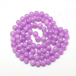 Medium Orchid Baking Painted Crackle Glass Bead Strands, Round, Medium Orchid, 4mm, Hole: 1.1~1.3mm, about 200pcs/strand, 31.4 inch
