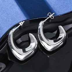 Серебро 304 из нержавеющей стали серьги, серебряные, 24.5x23x6.5 мм